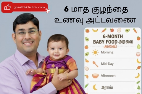 6 month baby food chart tamil